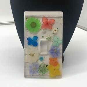 Handmade Resin Multicolor Floral 1-Gang Toggle Light Switch Wall Plate Cover